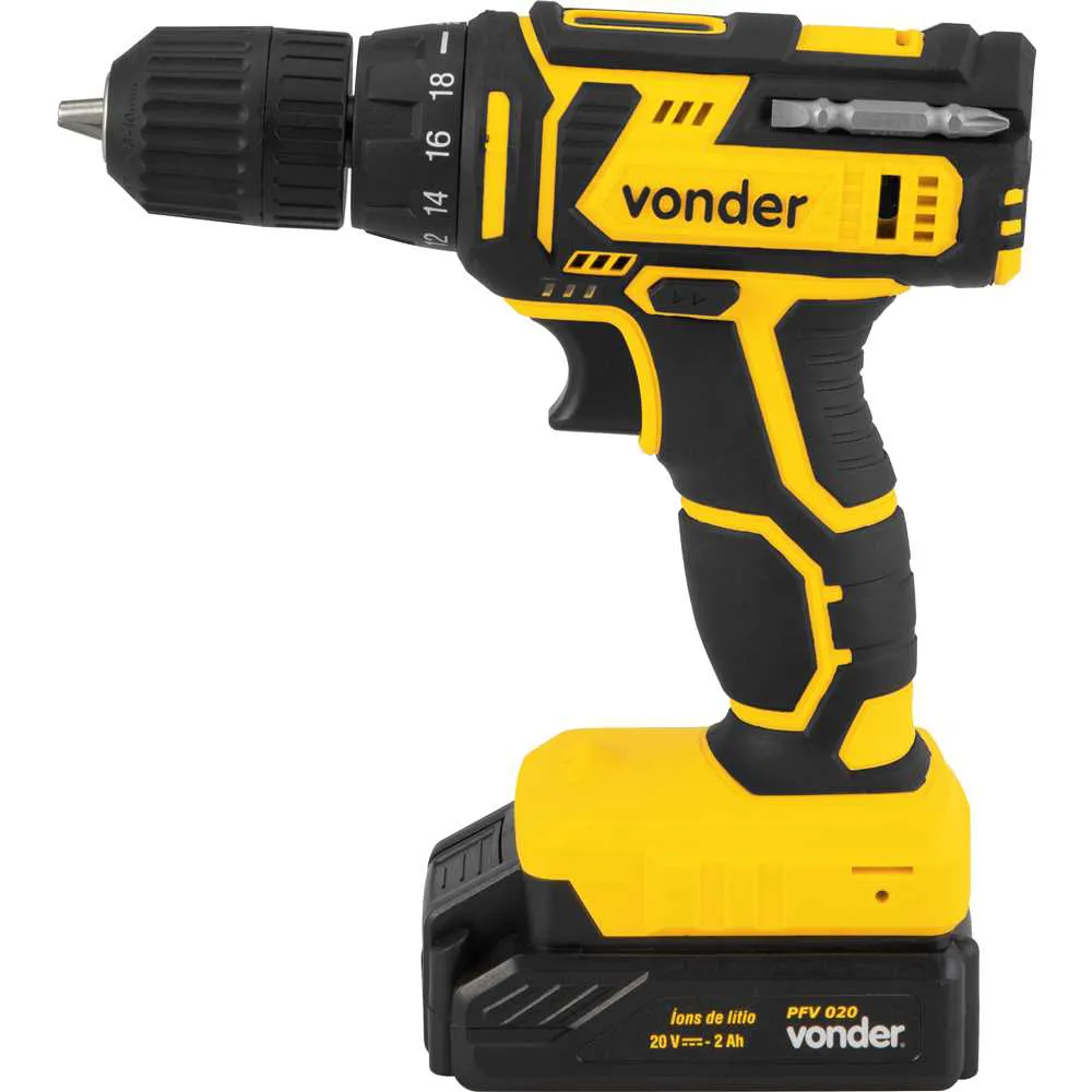 Parafusadeira Furadeira a Bateria 20V Bivolt PFV 020 - Vonder